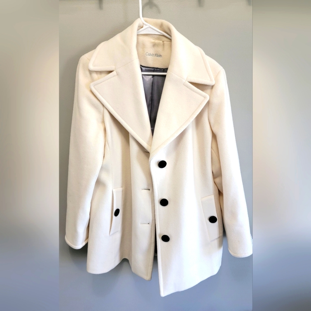 Cream Calvin Klein Peacoat